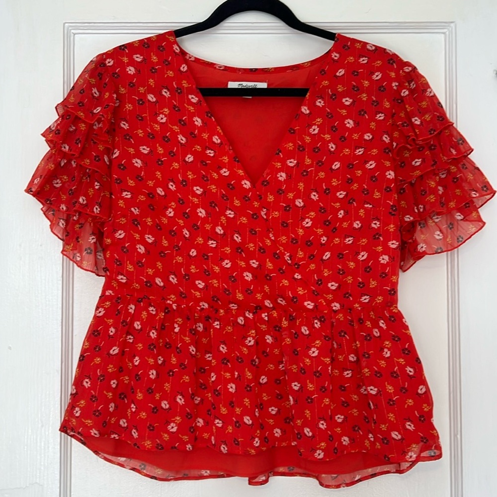 Madewell Red Blouse